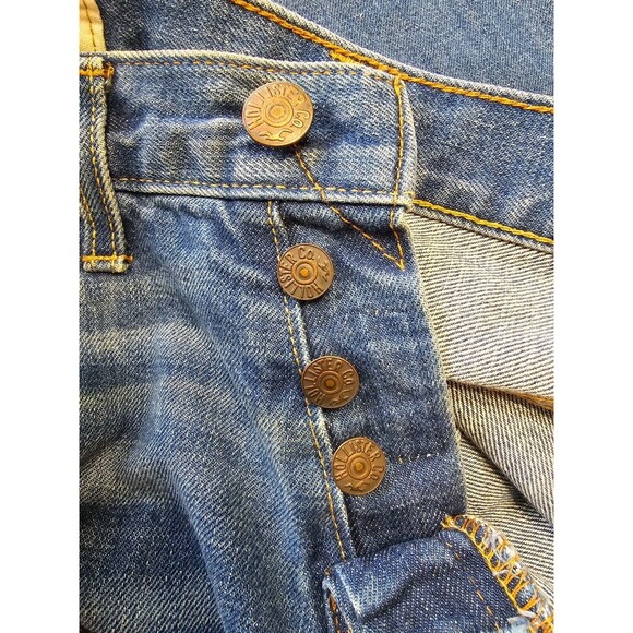 Hollister Jeans Men 30 x 30 Button Fly Blue Denim Classic Stretch Fit Distressed - Picture 5 of 8